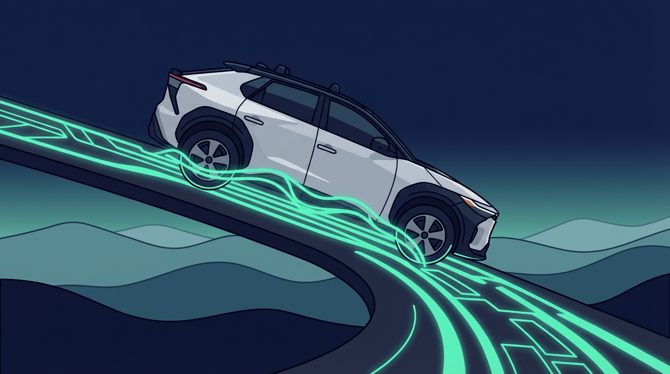 EV driving downhill harvesting gravitational energy
